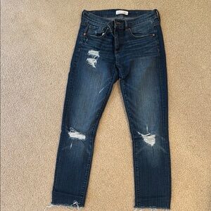 Women's Distressed Blue Jeans